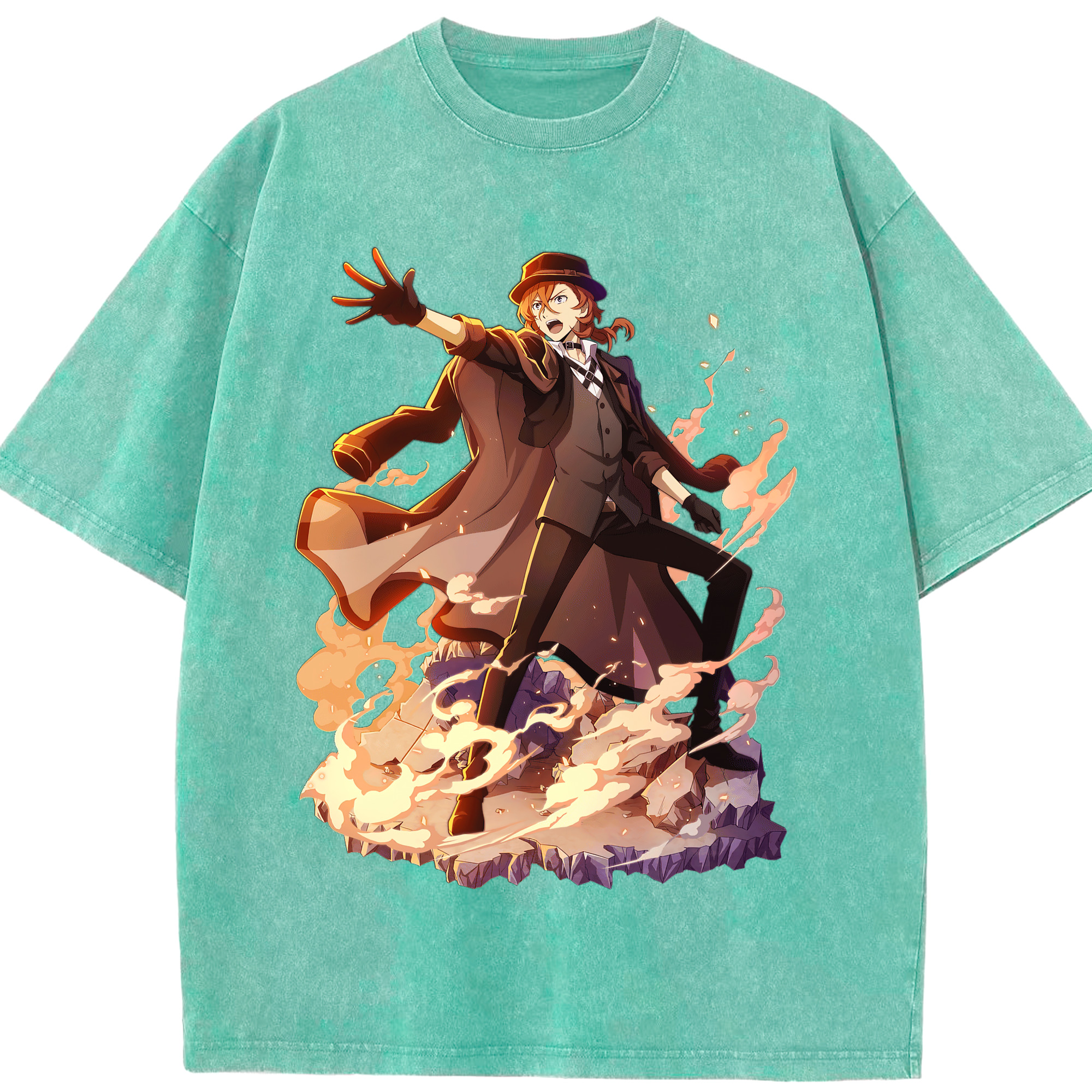 （画像用） 文豪ストレイドッグス Bungo Stray Dogs 綿100% ヴィンテージ風 半袖Tシャツ（フロントプリント）